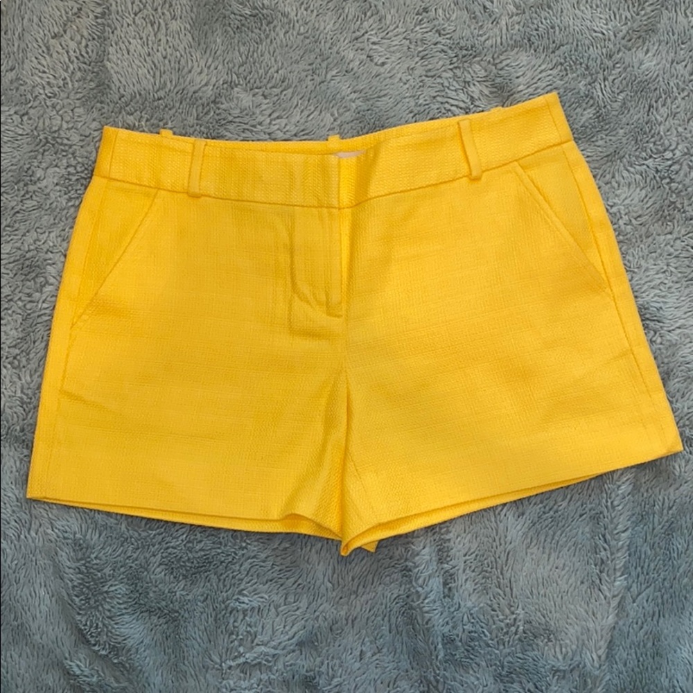 Yellow High-Rise Textured Shorts by LOFT
